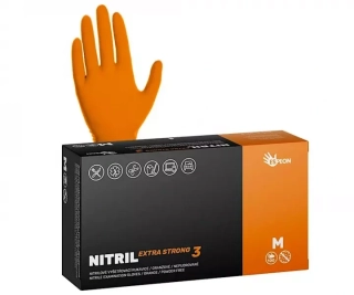 Rukavice NITRIL EXTRA STRONG3 M, nepudrované, 100 ks, oranžové